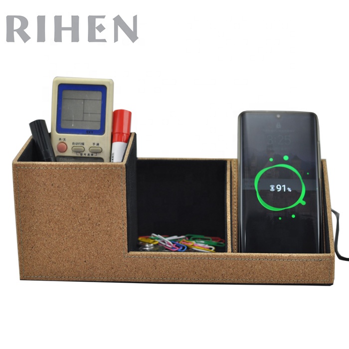 Desktop organizer with wireless charger